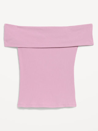 Off-The-Shoulder Fitted Top.