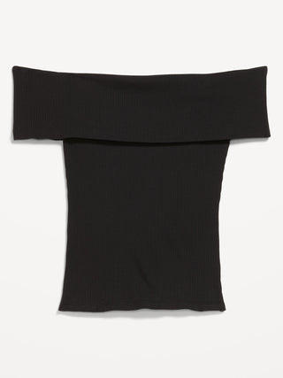 Off-The-Shoulder Fitted Top.