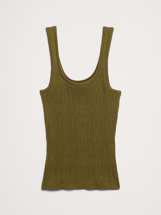 Camiseta sin mangas de punto arrugado.