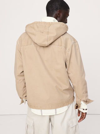Sobrecamisa con capucha de sarga de algodón.