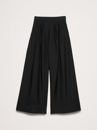 Pantalón palazzo de nailon TENCEL™ de pernera ancha y talle alto.