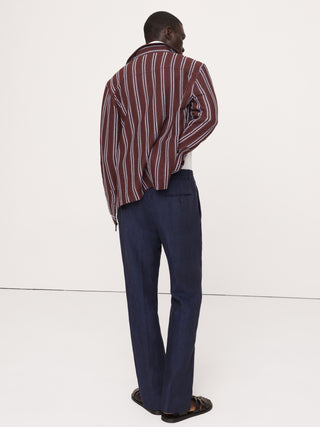Pantalón de vestir recto de lino sin cordones.