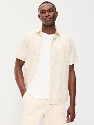 Camisa Manga Corta con Estampado Rayas
