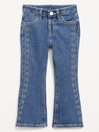 High-Waisted Embroidered Flare-Leg Jeans for Toddler Girls.