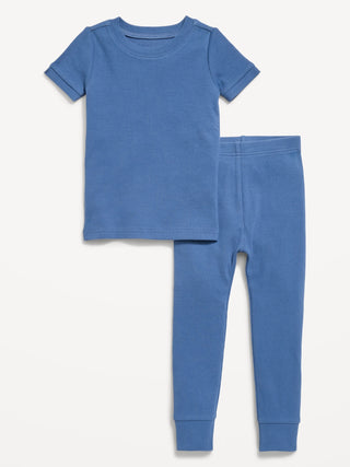 Snug-Fit Ribbed Pajama Set for Toddler & Baby.