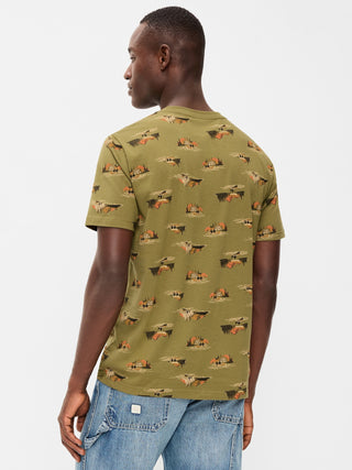 Camiseta Manga Corta de Algodón con Estampado