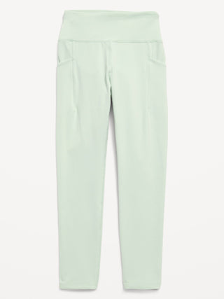 Girls' High-Waisted 7/8 Leggings with Pockets