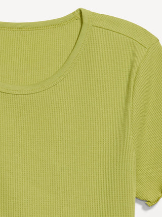 Camiseta Cuello Redondo con Borde Ondulado