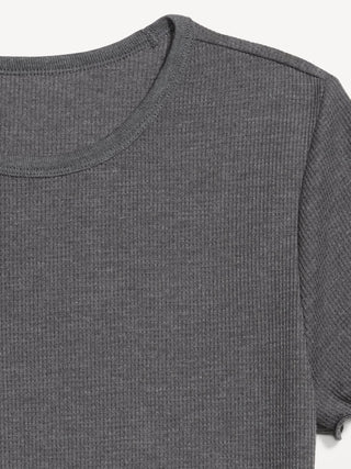 Camiseta Cuello Redondo con Borde Ondulado