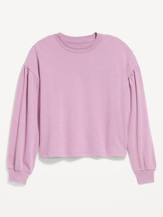 SoComfy Oversized Puff-Sleeve Cropped Sweatshirt.