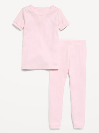 Snug-Fit Ribbed Pajama Set for Toddler & Baby.