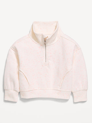 Dynamic Fleece Quarter-Zip Pullover Sweatshirt for Toddler Girls.