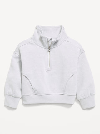 Dynamic Fleece Quarter-Zip Pullover Sweatshirt for Toddler Girls.