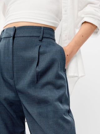 Pantalón Ancho Talle Alto Detalle Pliegues