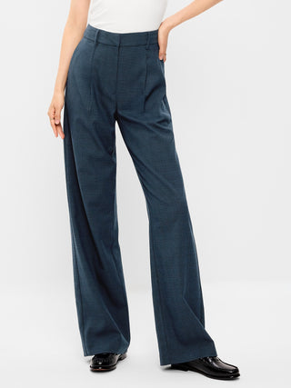 Pantalón Ancho Talle Alto Detalle Pliegues