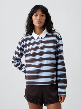 Polo Manga Larga Estampado Rayas