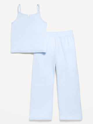 Ribbed Pajama Cami and Pants Set for Girls.