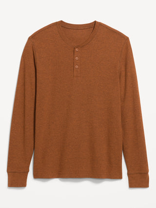 Camiseta henley de manga larga de waffle.