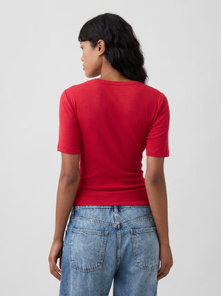 Modern Ribbed Crewneck T-Shirt.