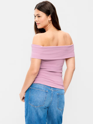 Off-The-Shoulder Fitted Top.