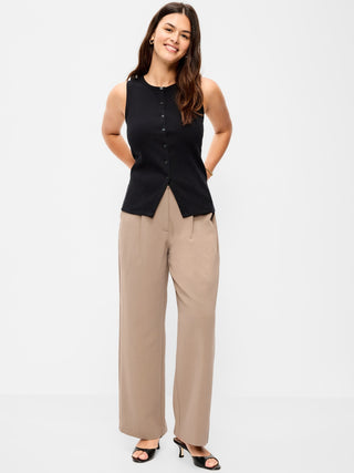 Extra High-Waisted Taylor Wide-Leg Trouser Pants.