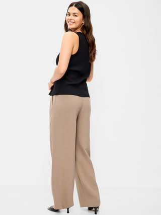Extra High-Waisted Taylor Wide-Leg Trouser Pants.
