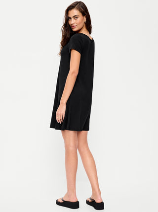 Short-Sleeve Mini Swing Dress.
