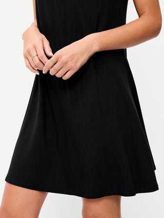 Short-Sleeve Mini Swing Dress.
