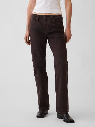 Jeans Rectos Talle Medio con Bolsillos.