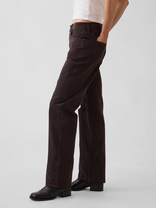 Jeans Rectos Talle Medio con Bolsillos.