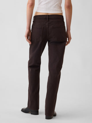 Jeans Rectos Talle Medio con Bolsillos.