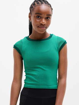 Athleta Girl Rise Above Rib Finish Line Tee.