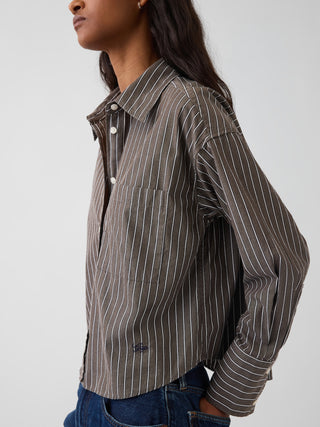 Organic Cotton Poplin Oversized Crop Shirt.