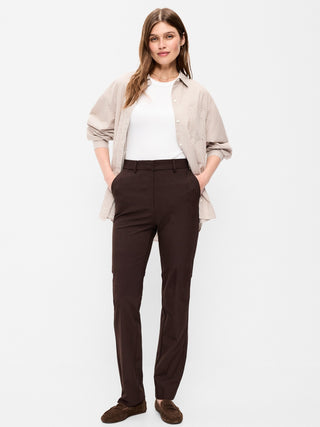 Pantalones de sarga de talle extra alto y pierna recta.