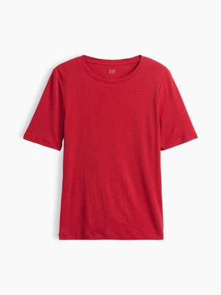 Modern Ribbed Crewneck T-Shirt.