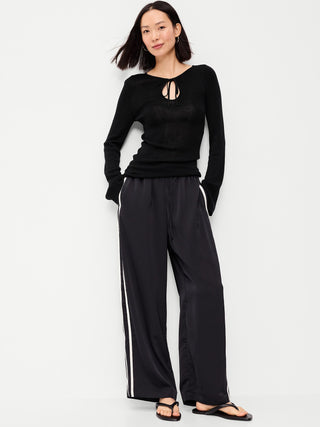 Bell-Sleeve Keyhole Top.
