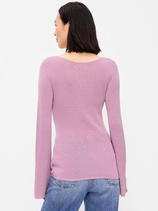 Bell-Sleeve Keyhole Top.