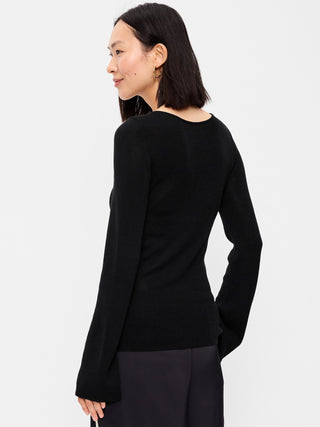 Bell-Sleeve Keyhole Top.
