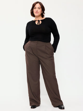 High-Waisted Taylor Trouser Wide-Leg Pants.