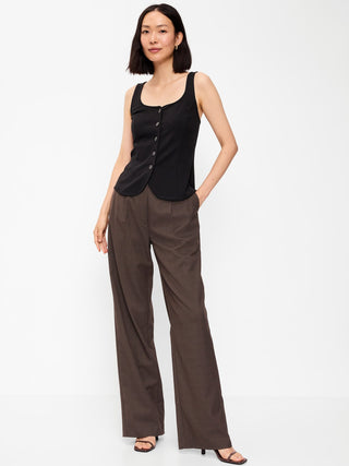 High-Waisted Taylor Trouser Wide-Leg Pants.