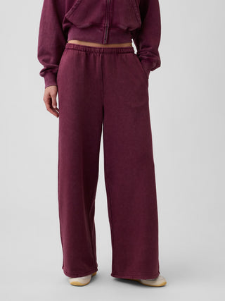 Wide-Leg Cotton Trousers with Elastic Waist