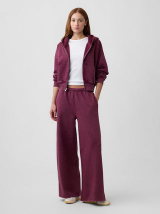 Wide-Leg Cotton Trousers with Elastic Waist