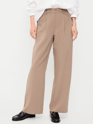 Extra High-Waisted Taylor Wide-Leg Trouser Pants.