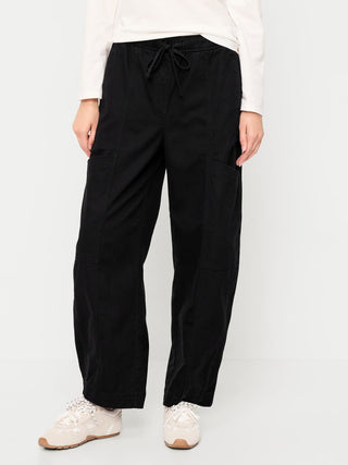 Mid-Rise Barrel-Leg Utility Pants.