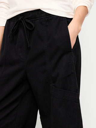 Mid-Rise Barrel-Leg Utility Pants.