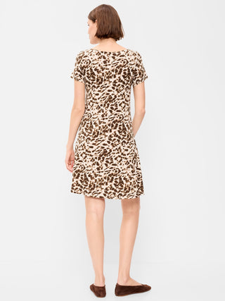 Short-Sleeve Mini Swing Dress.