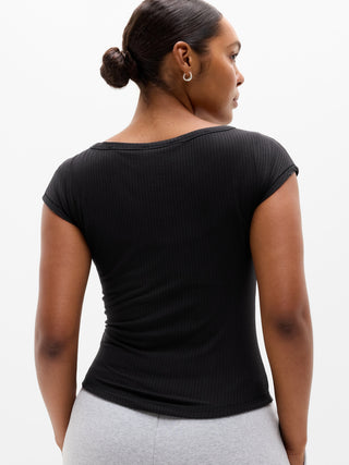 Perfect Rib Boatneck Tee.