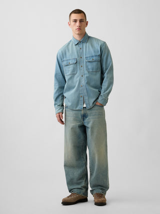 UltraSoft Denim Relaxed Utility Shirt.