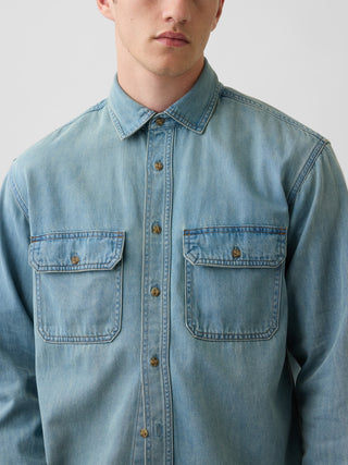 UltraSoft Denim Relaxed Utility Shirt.