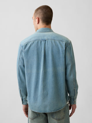 UltraSoft Denim Relaxed Utility Shirt.